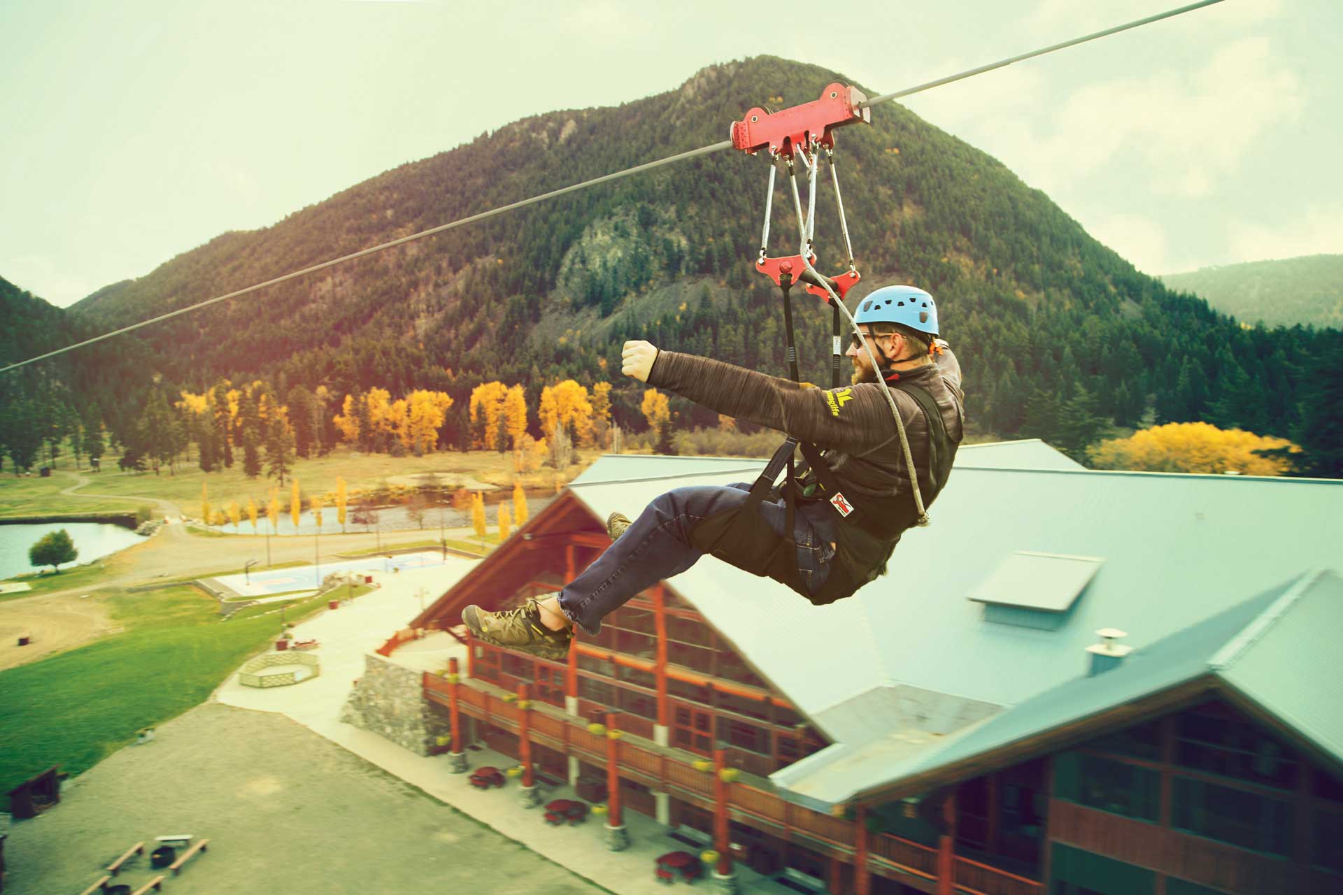 Zip line RockRidge Canyon Princeton BC