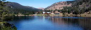 View from island toward RockRidge Canyon camp