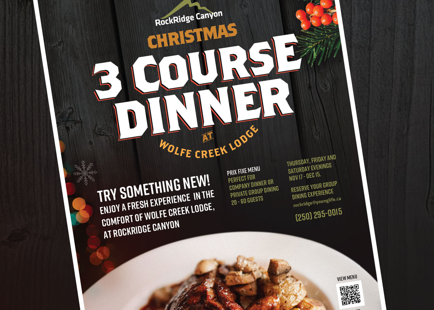 Christmas Holiday dinners in Princeton BC