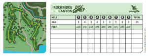 Disc Golf Score Card RockRidge Canyon Princeton BC 9 Holes June 2025