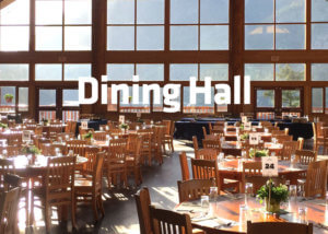 Morning sunlight light fills the Dining Hall at RockRidge Canyon Camp and Retreat Centre