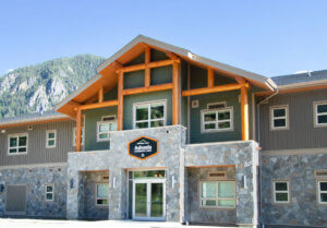 Entrance to Ashnola Leadership Lodge at RockRidge Canyon Retreat Centre near Princeton BC