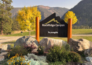 RockRidge Canyon Gate sign - Agate Bluffs, Fall